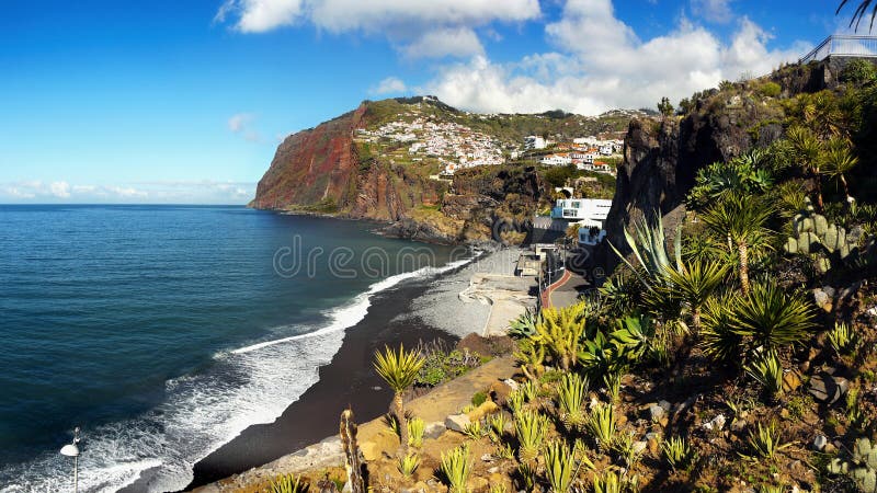 Île de la Madère, Cabo Girao, côte sud images libres de droits