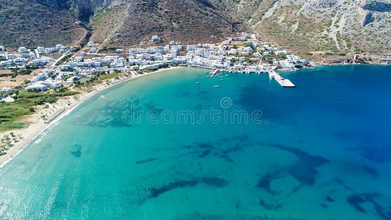 Sifnos island in the Cyclades in Greece seen from the sky