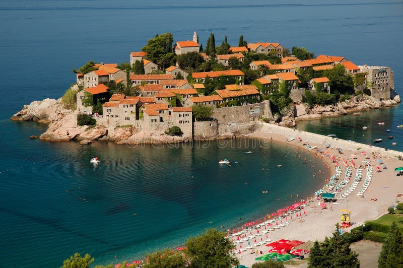 Île de Sveti Stefan/île Stefan de saint image libre de droits Île de Sveti Stefan/île Stefan de saint image libre de droits