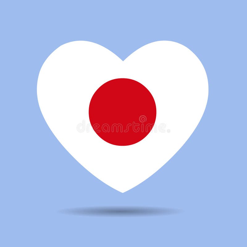 îmi place Japonia Steagul Japoniei ilustrarea vectorului inimii stock illustration