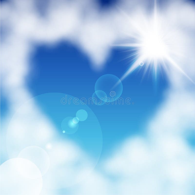 Nor în formă de inimă în cerul albastru stock illustration