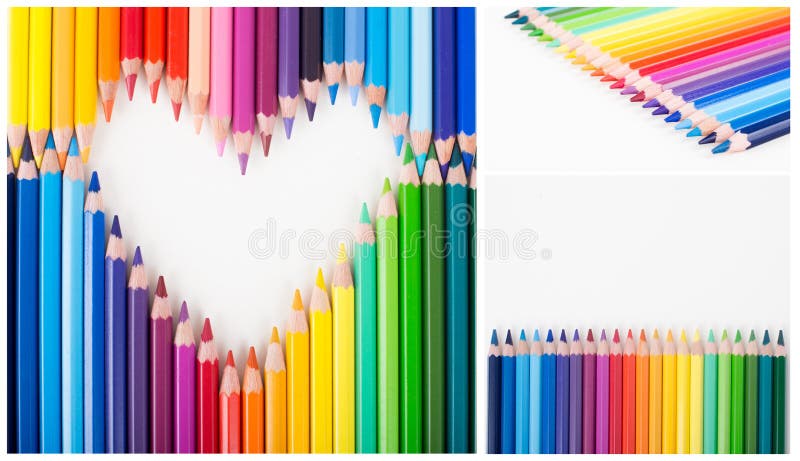înapoi la școală. creioane colorate. formă cardiacă. royalty free stock photography