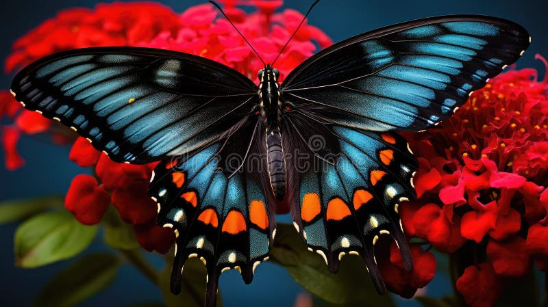 închide fluture negru stock illustration