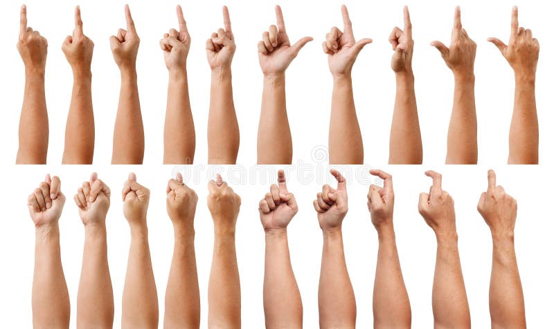 închiderea gesturilor de mână asiatică masculină izolate pe fond alb. stock photography