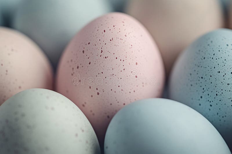 Închiderea ouălor sezoniere pastel albastru și a ouălor de paști roz stock illustration