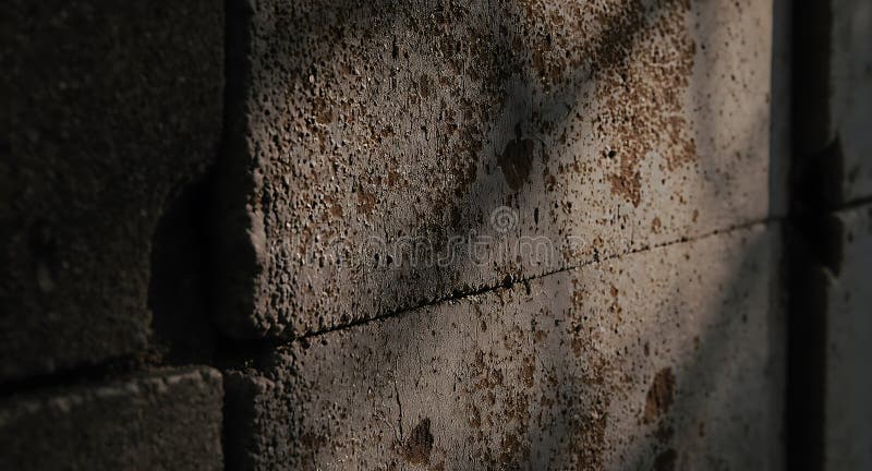Închiderea peretelui blocului de beton acoperit cu apă sub lumina soarelui stock illustration