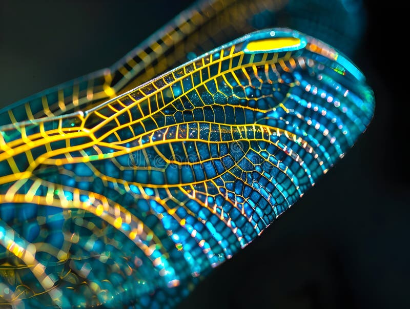 închiderea unei macrofotografii în aripa dragonfly vector illustration