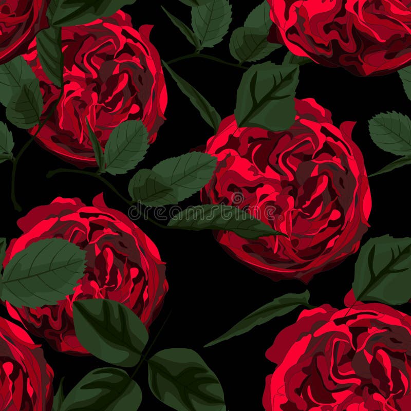 Άνευ ραφής σχέδιο με τα κόκκινα peony και πράσινα φύλλα τριαντάφυλλων Τελειοποιήστε για τις ευχετήριες κάρτες υποβάθρου και τις π ελεύθερη απεικόνιση δικαιώματος Άνευ ραφής σχέδιο με τα κόκκινα peony και πράσινα φύλλα τριαντάφυλλων Τελειοποιήστε για τις ευχετήριες κάρτες υποβάθρου και τις π ελεύθερη απεικόνιση δικαιώματος