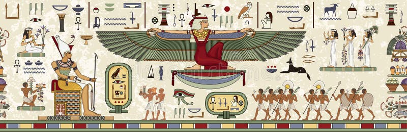 Αρχαίο υπόβαθρο της Αιγύπτου Αιγυπτιακά hieroglyph και σύμβολο απεικόνιση αποθεμάτων Αρχαίο υπόβαθρο της Αιγύπτου Αιγυπτιακά hieroglyph και σύμβολο απεικόνιση αποθεμάτων