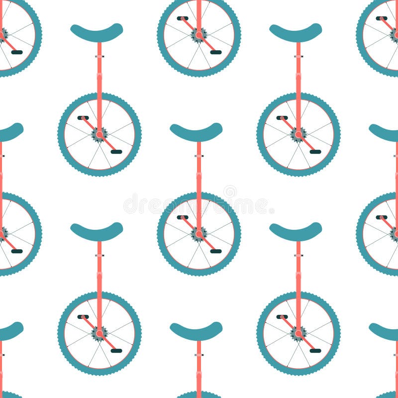 Αστείο σχέδιο τσίρκων Unicycle άνευ ραφής στο λευκό απεικόνιση αποθεμάτων Αστείο σχέδιο τσίρκων Unicycle άνευ ραφής στο λευκό απεικόνιση αποθεμάτων