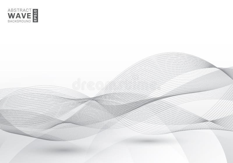 Αφηρημένο προτύπων κομψό swoosh φουτουριστικό σύγχρονο υπόβαθρο κυμάτων γραμμών ταχύτητας γκρίζο με το διάστημα αντιγράφων διανυσματική απεικόνιση
