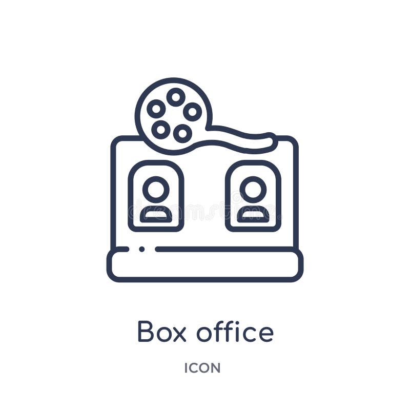 Γραμμικό εικονίδιο box office από τη συλλογή περιλήψεων κινηματογράφων Λεπτό διάνυσμα box office γραμμών που απομονώνεται στο άσπ διανυσματική απεικόνιση Γραμμικό εικονίδιο box office από τη συλλογή περιλήψεων κινηματογράφων Λεπτό διάνυσμα box office γραμμών που απομονώνεται στο άσπ διανυσματική απεικόνιση