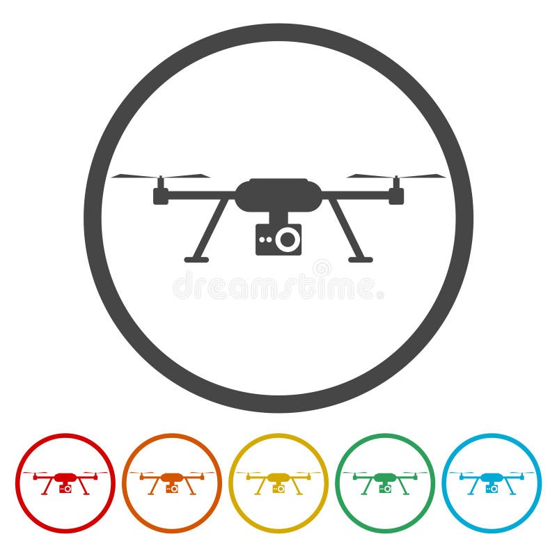 Εικονίδια κηφήνων Quadrocopter καθορισμένα διανυσματική απεικόνιση Εικονίδια κηφήνων Quadrocopter καθορισμένα διανυσματική απεικόνιση