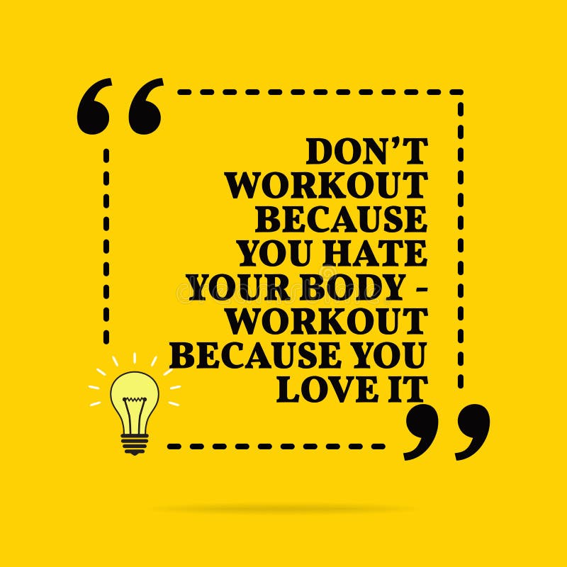 Εμπνευσμένο κινητήριο απόσπασμα Όχι workout επειδή μισείτε το σώμα σας - workout επειδή το αγαπάτε Διανυσματικό απλό σχέδιο διανυσματική απεικόνιση Εμπνευσμένο κινητήριο απόσπασμα Όχι workout επειδή μισείτε το σώμα σας - workout επειδή το αγαπάτε Διανυσματικό απλό σχέδιο διανυσματική απεικόνιση