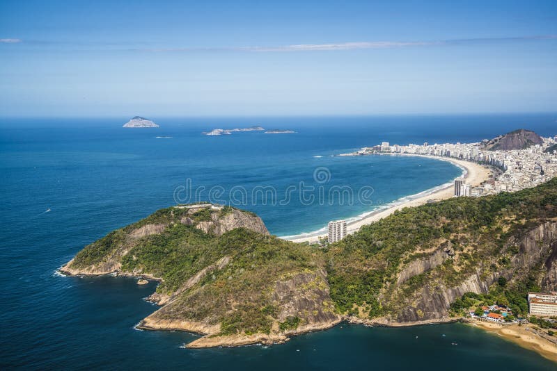 Εναέρια άποψη της παραλίας Copacabana, Ρίο ντε Τζανέιρο, Βραζιλία στοκ εικόνες Εναέρια άποψη της παραλίας Copacabana, Ρίο ντε Τζανέιρο, Βραζιλία στοκ εικόνες