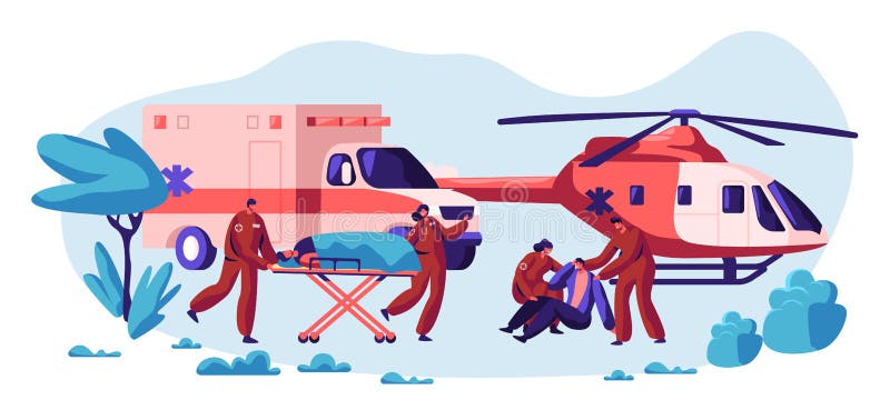 Επαγγελματική προσοχή ομάδας διάσωσης η ζωή σας Γρήγορη μεταφορά, ελικόπτερο και χαρακτήρας υγειονομικής περίθαλψης οχημάτων από ελεύθερη απεικόνιση δικαιώματος Επαγγελματική προσοχή ομάδας διάσωσης η ζωή σας Γρήγορη μεταφορά, ελικόπτερο και χαρακτήρας υγειονομικής περίθαλψης οχημάτων από ελεύθερη απεικόνιση δικαιώματος
