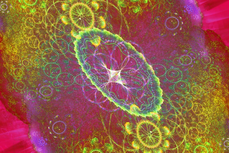 Η ζωντανεψοντη γεωμετρική fractal μορφή μπορεί να επεξηγήσει αφηρημάδας μαγική πυρηνική έκρηξη ονείρων φαντασίας τη psychedelic δ ελεύθερη απεικόνιση δικαιώματος