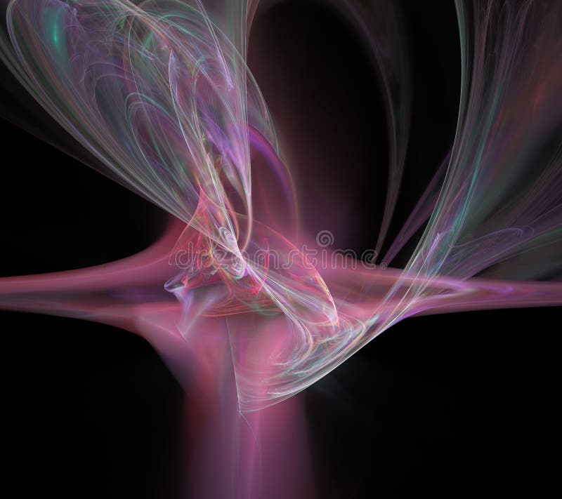 Η ρόδινη μαύρη γεωμετρική fractal μορφή μπορεί να επεξηγήσει αφηρημάδας μαγικό πυρηνικό ονείρων φαντασίας psychedelic διαστημικό ελεύθερη απεικόνιση δικαιώματος