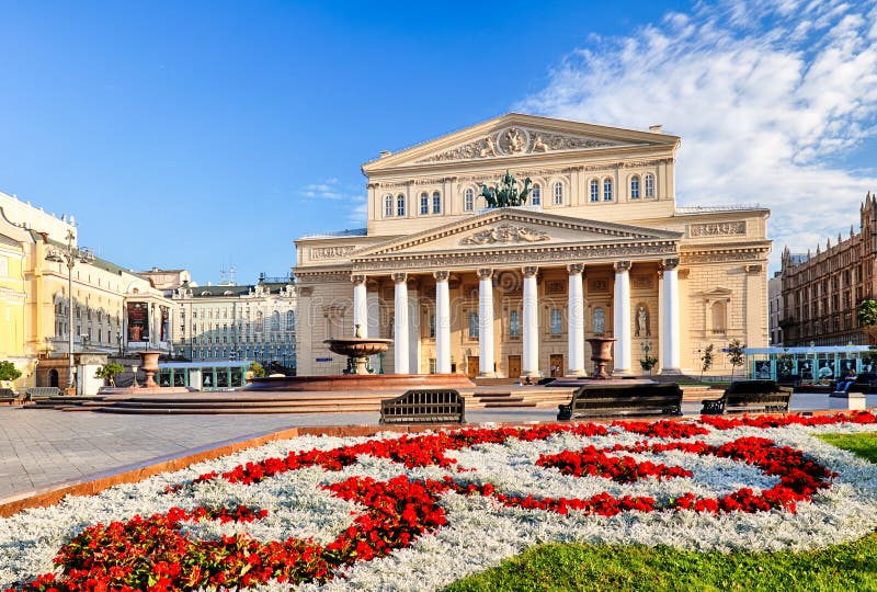 Θέατρο Bolshoi στη Μόσχα, Ρωσία στοκ εικόνες