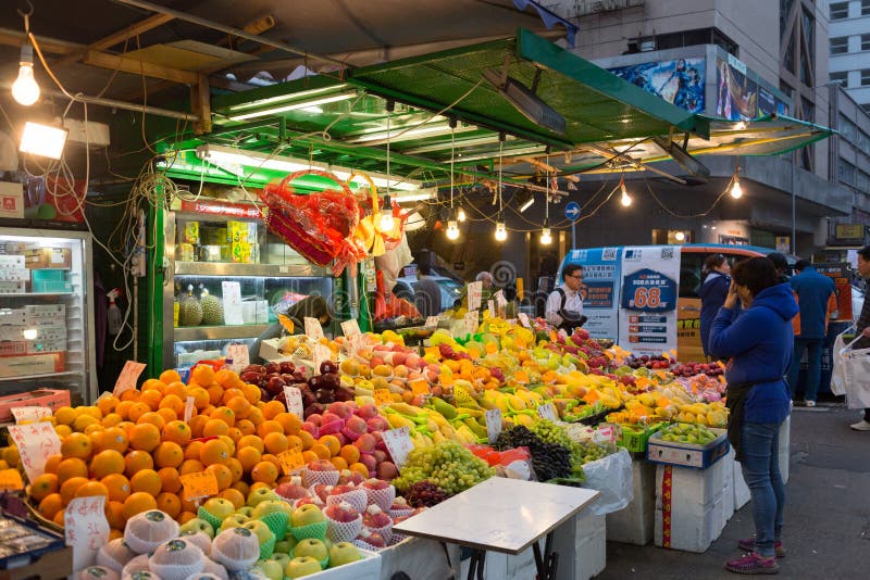 Κινεζική αγορά σε Kowloon, Χονγκ Κονγκ στοκ φωτογραφίες