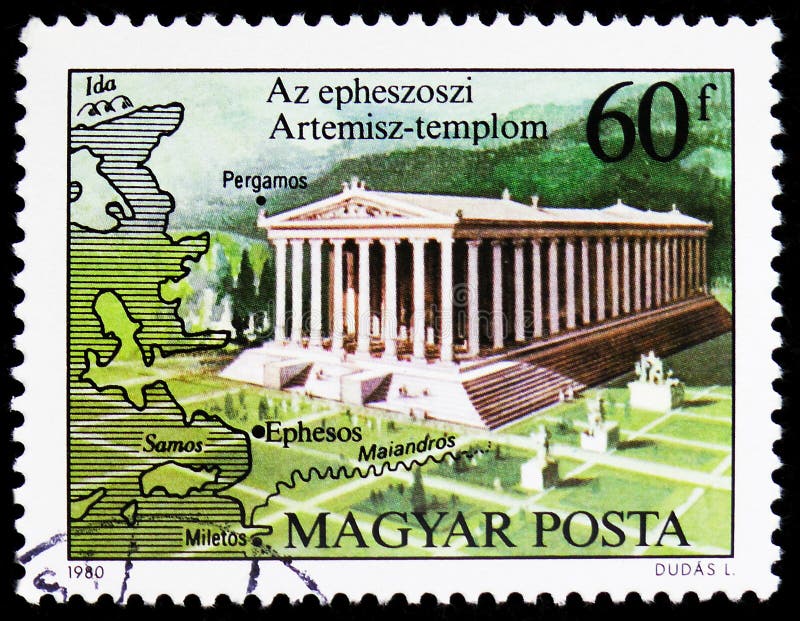Ο ναός της Artemis, Ephesos, επτά αναρωτιέται του αρχαίου κόσμου serie, circa το 1980 στοκ εικόνες Ο ναός της Artemis, Ephesos, επτά αναρωτιέται του αρχαίου κόσμου serie, circa το 1980 στοκ εικόνες