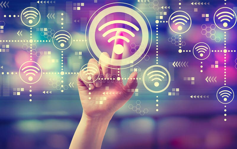 Έννοια Wifi με το χέρι στοκ φωτογραφίες με δικαίωμα ελεύθερης χρήσης