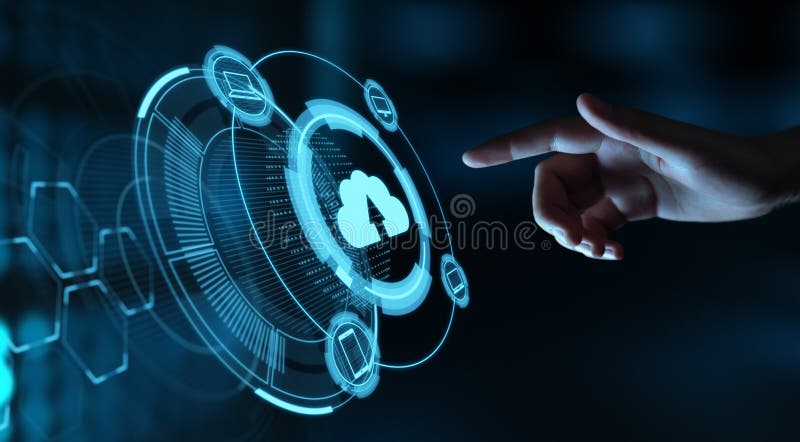 Έννοια δικτύων αποθήκευσης Διαδικτύου τεχνολογίας υπολογισμού σύννεφων στοκ εικόνα