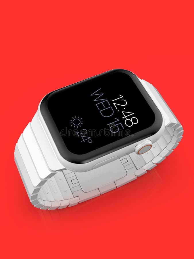 Ρολόι 4 της Apple άσπρη κεραμική πλασματική φήμη smartwatch, πρότυπο ελεύθερη απεικόνιση δικαιώματος Ρολόι 4 της Apple άσπρη κεραμική πλασματική φήμη smartwatch, πρότυπο ελεύθερη απεικόνιση δικαιώματος