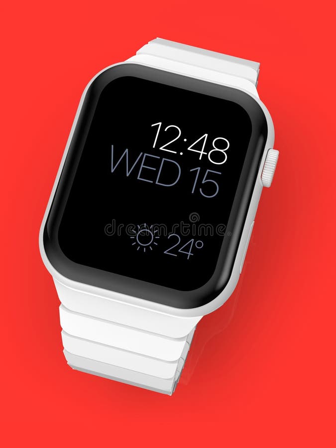 Ρολόι 4 της Apple άσπρη κεραμική πλασματική φήμη smartwatch, πρότυπο ελεύθερη απεικόνιση δικαιώματος Ρολόι 4 της Apple άσπρη κεραμική πλασματική φήμη smartwatch, πρότυπο ελεύθερη απεικόνιση δικαιώματος