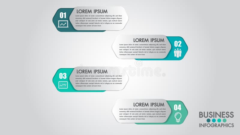Σύγχρονο πρότυπο Infographics για την επιχείρηση με 4 βήματα, εικονίδια για 4 επιλογές Μπορέστε να χρησιμοποιηθείτε για το σχεδιά διανυσματική απεικόνιση Σύγχρονο πρότυπο Infographics για την επιχείρηση με 4 βήματα, εικονίδια για 4 επιλογές Μπορέστε να χρησιμοποιηθείτε για το σχεδιά διανυσματική απεικόνιση