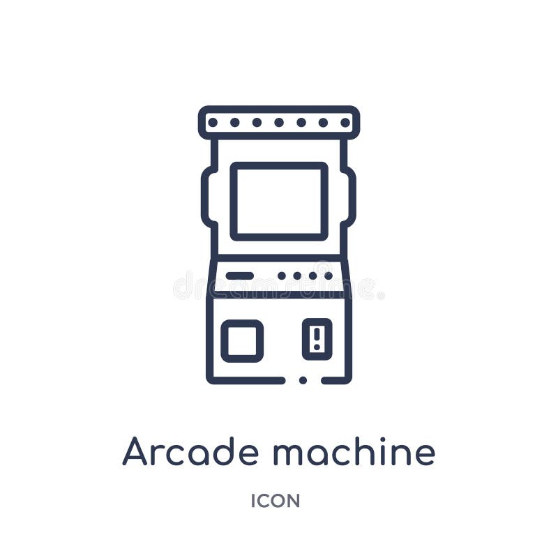 Το γραμμικό εικονίδιο μηχανών arcade από την ψυχαγωγία και arcade περιγράφει τη συλλογή Λεπτό διάνυσμα μηχανών γραμμών arcade που διανυσματική απεικόνιση Το γραμμικό εικονίδιο μηχανών arcade από την ψυχαγωγία και arcade περιγράφει τη συλλογή Λεπτό διάνυσμα μηχανών γραμμών arcade που διανυσματική απεικόνιση
