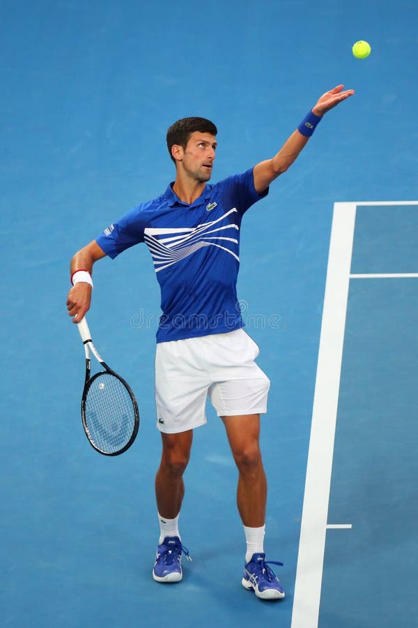 πρωτοπόρος Novak Djokovic του Grand Slam 14 χρόνου στη δράση κατά τη διάρκεια της ημιτελικής αντιστοιχίας του στο 2019 Αυστραλός στοκ εικόνες πρωτοπόρος Novak Djokovic του Grand Slam 14 χρόνου στη δράση κατά τη διάρκεια της ημιτελικής αντιστοιχίας του στο 2019 Αυστραλός στοκ εικόνες