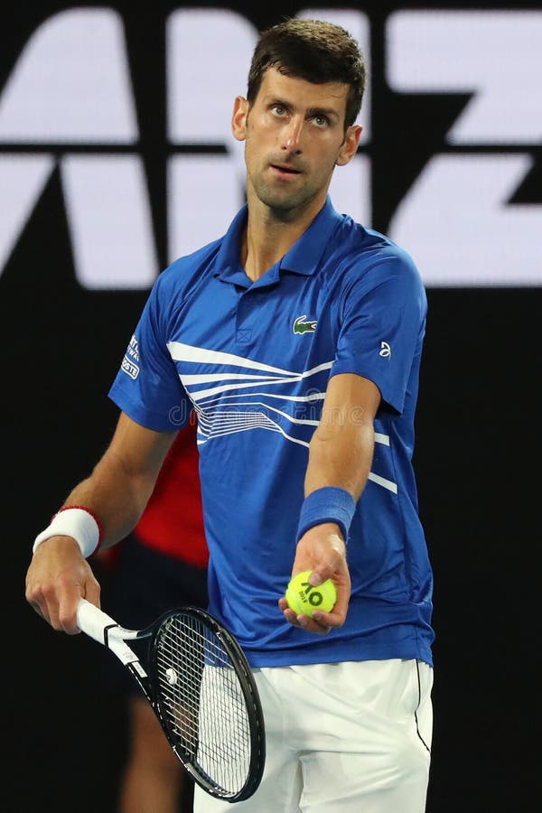 πρωτοπόρος Novak Djokovic του Grand Slam 14 χρόνου στη δράση κατά τη διάρκεια της ημιτελικής αντιστοιχίας του στο 2019 Αυστραλός στοκ εικόνες πρωτοπόρος Novak Djokovic του Grand Slam 14 χρόνου στη δράση κατά τη διάρκεια της ημιτελικής αντιστοιχίας του στο 2019 Αυστραλός στοκ εικόνες