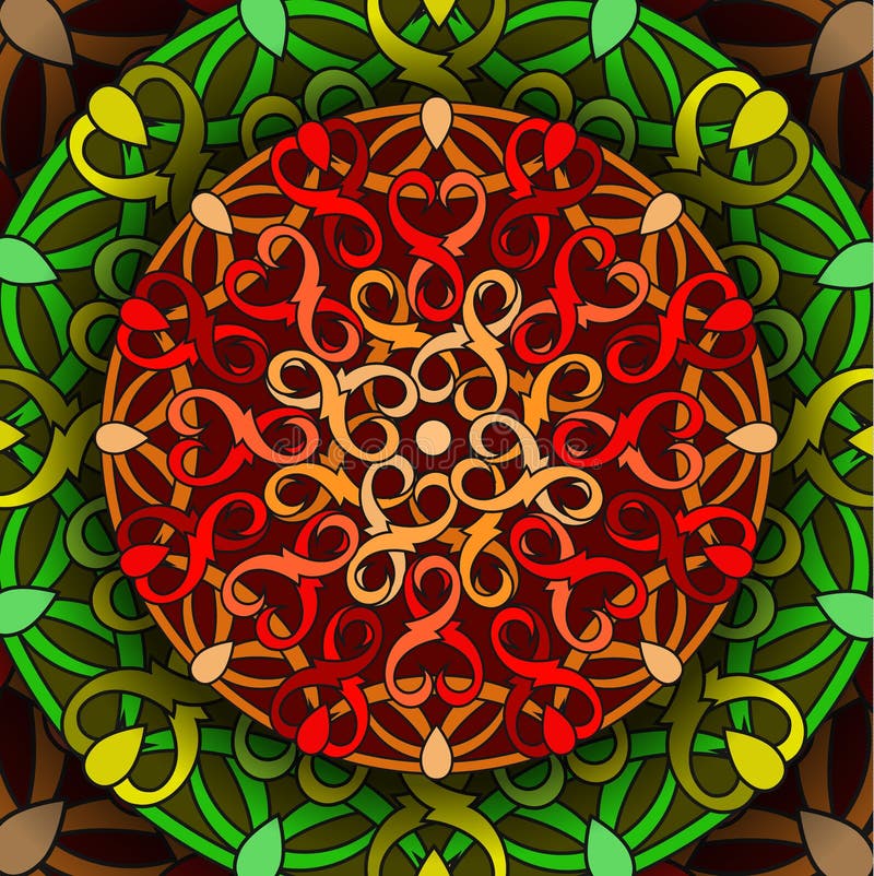 Ð ¡ olour dekoracyjny tło z kurenda wzorem mandala ilustracji Ð ¡ olour dekoracyjny tło z kurenda wzorem mandala ilustracji