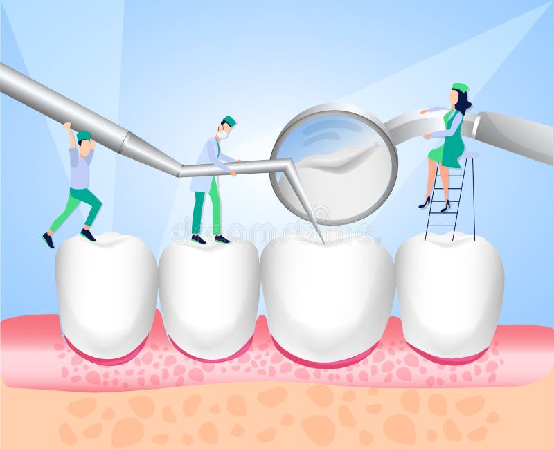 Dental instrument. The dentist conducts a dental examination. Dentistry. Direction dentistry. White enamel and healthy human teeth