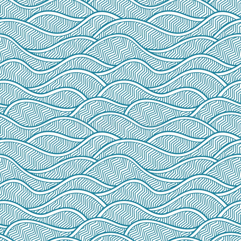 Decorative seamless pattern. Vector illustration with abstract waves or dunes. stock image