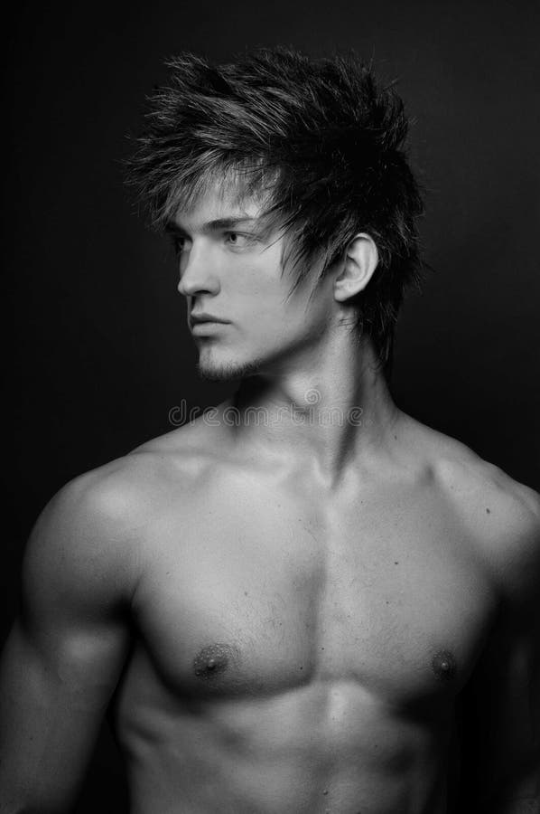 Сlose-up portrait of male model