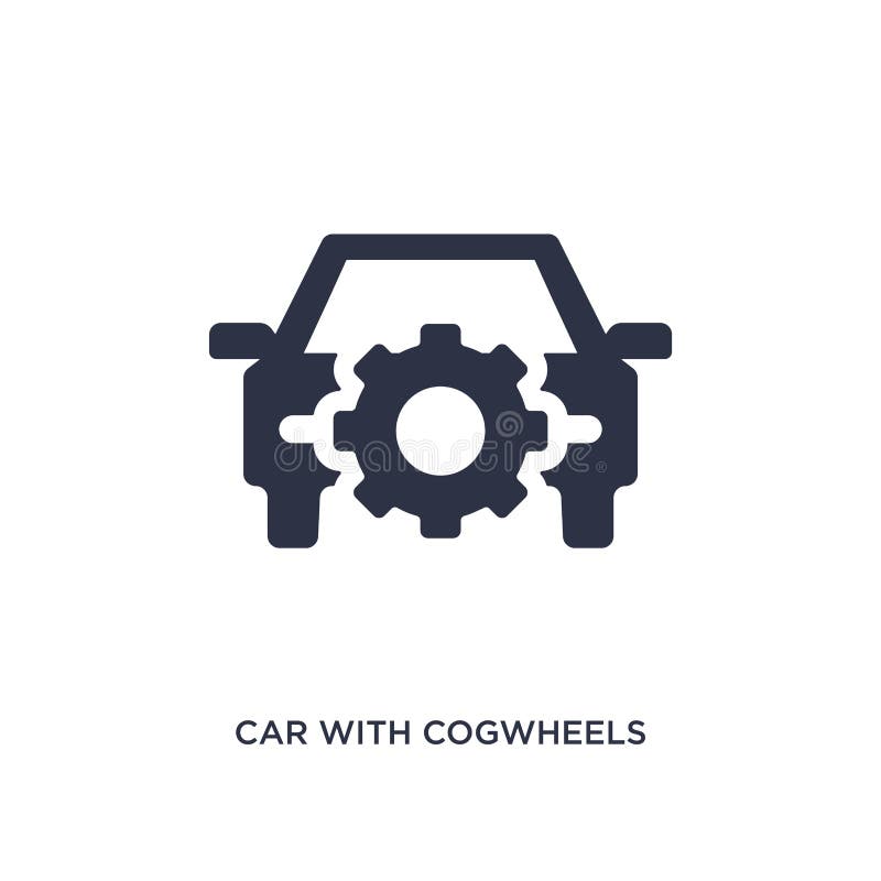 автомобиль со значком cogwheels на белой предпосылке Простая иллюстрация элемента от концепции mechanicons иллюстрация штока автомобиль со значком cogwheels на белой предпосылке Простая иллюстрация элемента от концепции mechanicons иллюстрация штока