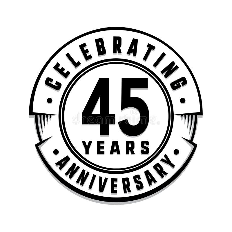 45 годовщины лет шаблона логотипа 45th вектор и иллюстрация иллюстрация штока 45 годовщины лет шаблона логотипа 45th вектор и иллюстрация иллюстрация штока