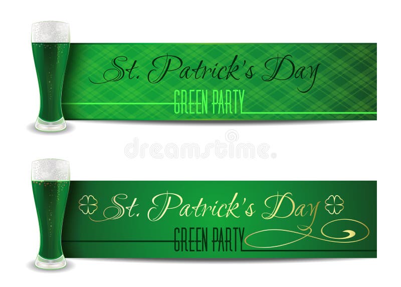 Зеленый набор знамени на день St Patricks бесплатная иллюстрация Зеленый набор знамени на день St Patricks бесплатная иллюстрация