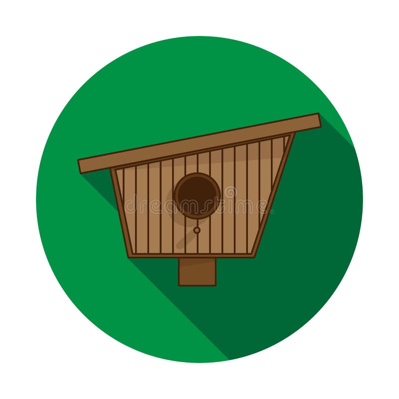 Значок Birdhouse на белой предпосылке Дом для птиц Заботить для природы и животного мира иллюстрация вектора