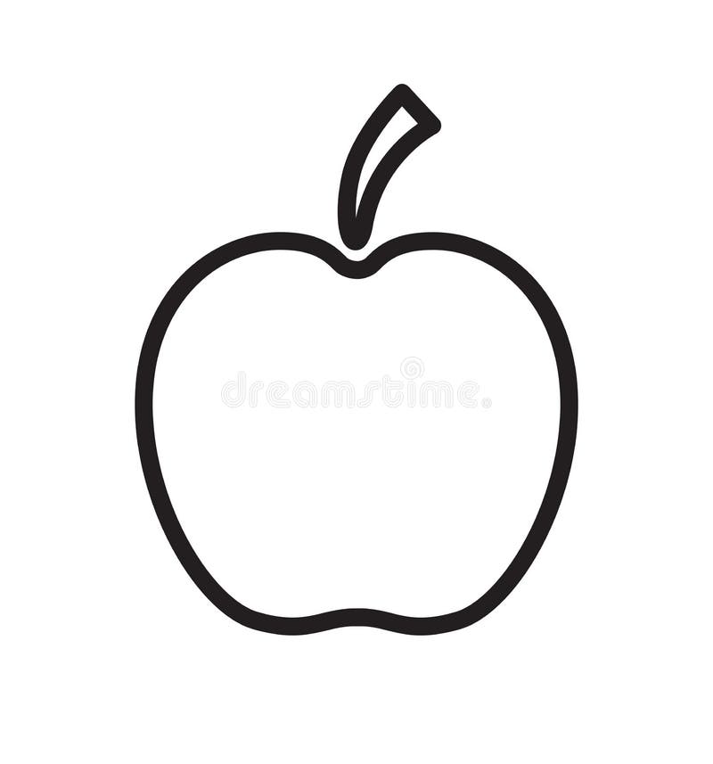 Outline apple black isolated icon vector illustration isolated on white royalty free illustration