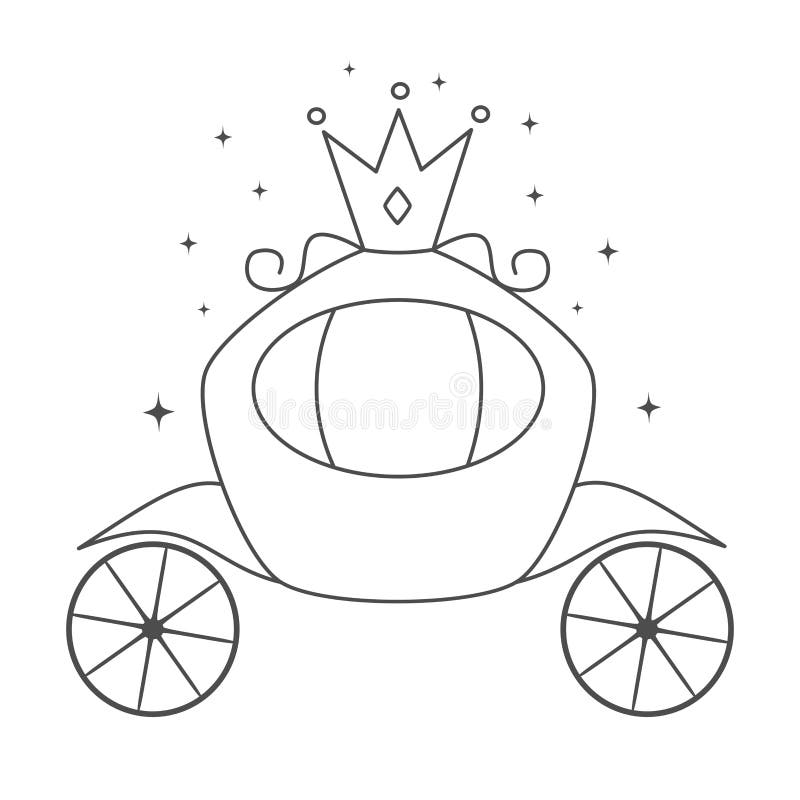 Иллюстрация экипажа милого вектора мультфильма черно-белая королевская для крася искусства иллюстрация вектора Иллюстрация экипажа милого вектора мультфильма черно-белая королевская для крася искусства иллюстрация вектора