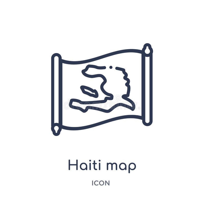 Линейный значок карты Гаити от собрания плана Countrymaps Тонкая линия вектор карты Гаити изолированный на белой предпосылке Карт иллюстрация вектора Линейный значок карты Гаити от собрания плана Countrymaps Тонкая линия вектор карты Гаити изолированный на белой предпосылке Карт иллюстрация вектора