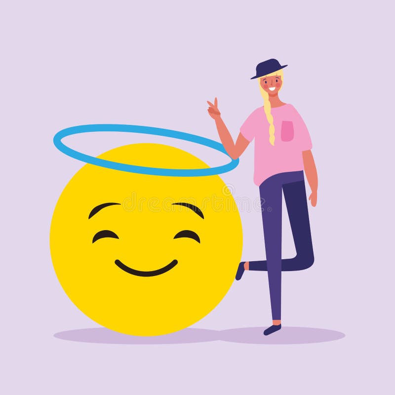 Люди и emojis иллюстрация вектора Люди и emojis иллюстрация вектора