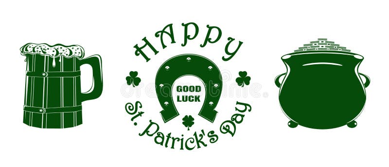 Набор значка вектора зеленого цвета дня St Patricks бесплатная иллюстрация Набор значка вектора зеленого цвета дня St Patricks бесплатная иллюстрация