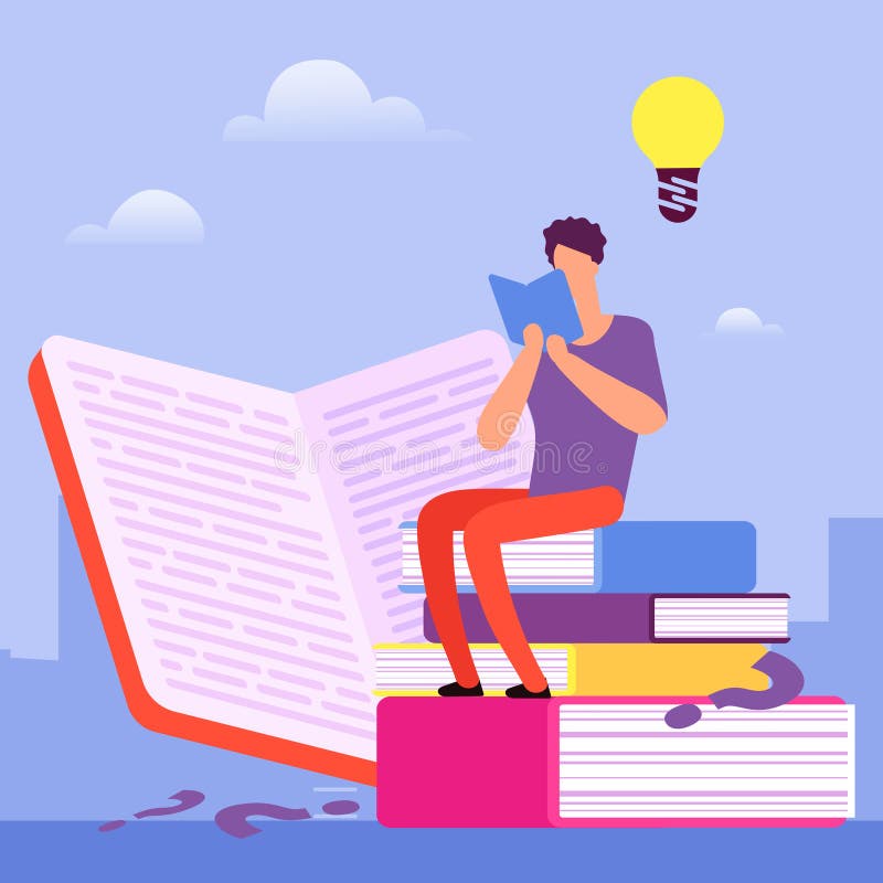 Поиск для ответов к вопросам в книгах Концепция вектора образования собственной личности бесплатная иллюстрация Поиск для ответов к вопросам в книгах Концепция вектора образования собственной личности бесплатная иллюстрация