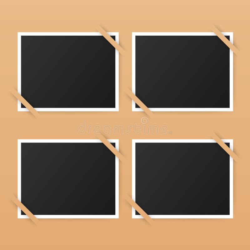 Photo frame mockup design. Realistic photograph with blank space for your image. Vector illustration. royalty free illustration