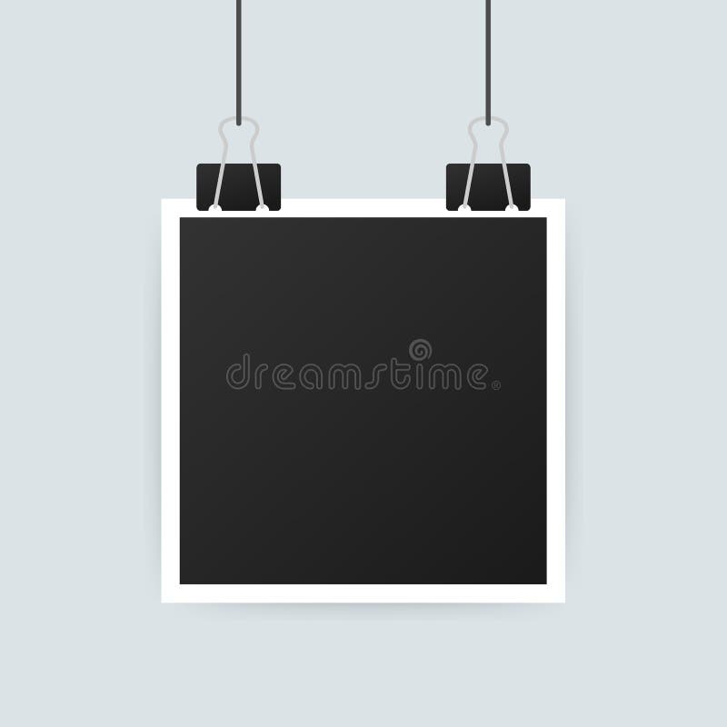 Photo frame mockup design. Realistic photograph with blank space for your image. Vector illustration. stock illustration