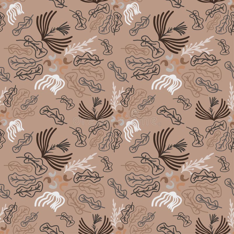 Floral ornaments of gray and white colors on a light brown color stock illustration Floral ornaments of gray and white colors on a light brown color stock illustration